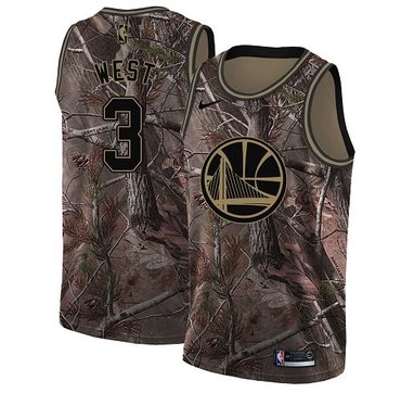 Golden State Warriors #3 David West Camo Swingman Realtree Collection Jersey - Zenithce