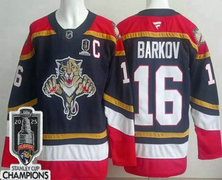 Florida Panthers #16 Aleksander Barkov Navy 2025 Stanley Cup Champions Authentic Jersey - Zenithce