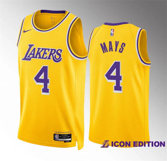 Los Angeles Lakers #4 Skylar Mays Yellow Icon Edition Stitched Jersey - Zenithce