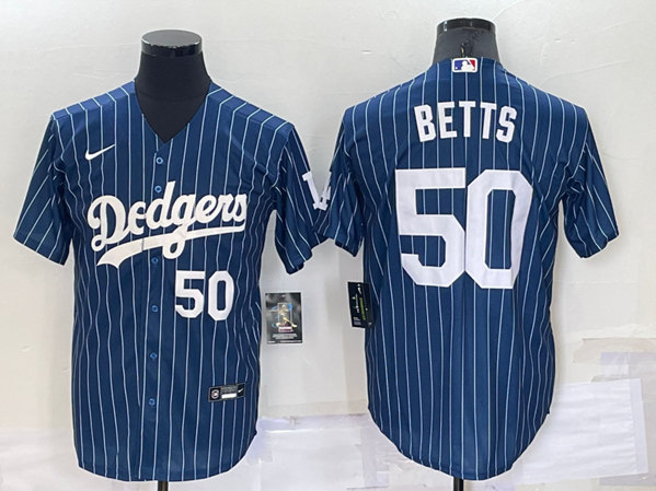 Los Angeles Dodgers #50 Mookie Betts Navy Cool Base Stitched Baseball Jersey - Zenithce