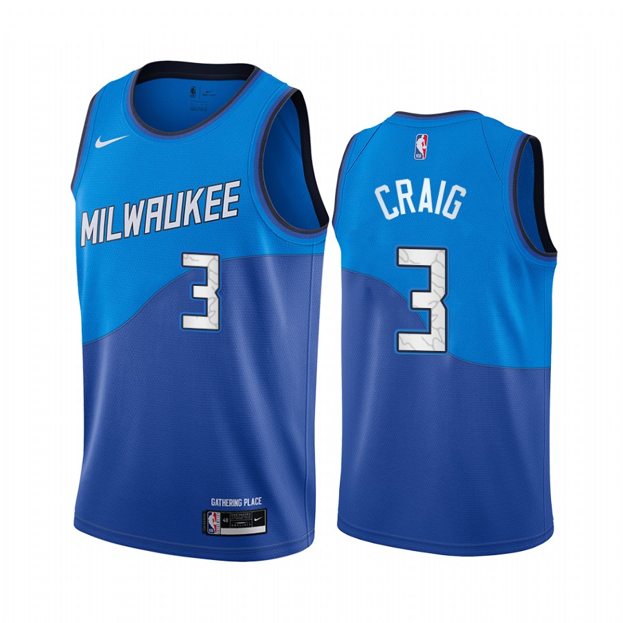Bucks #3 Torrey Craig Blue Swingman 2020-21 City Edition Jersey - Zenithce