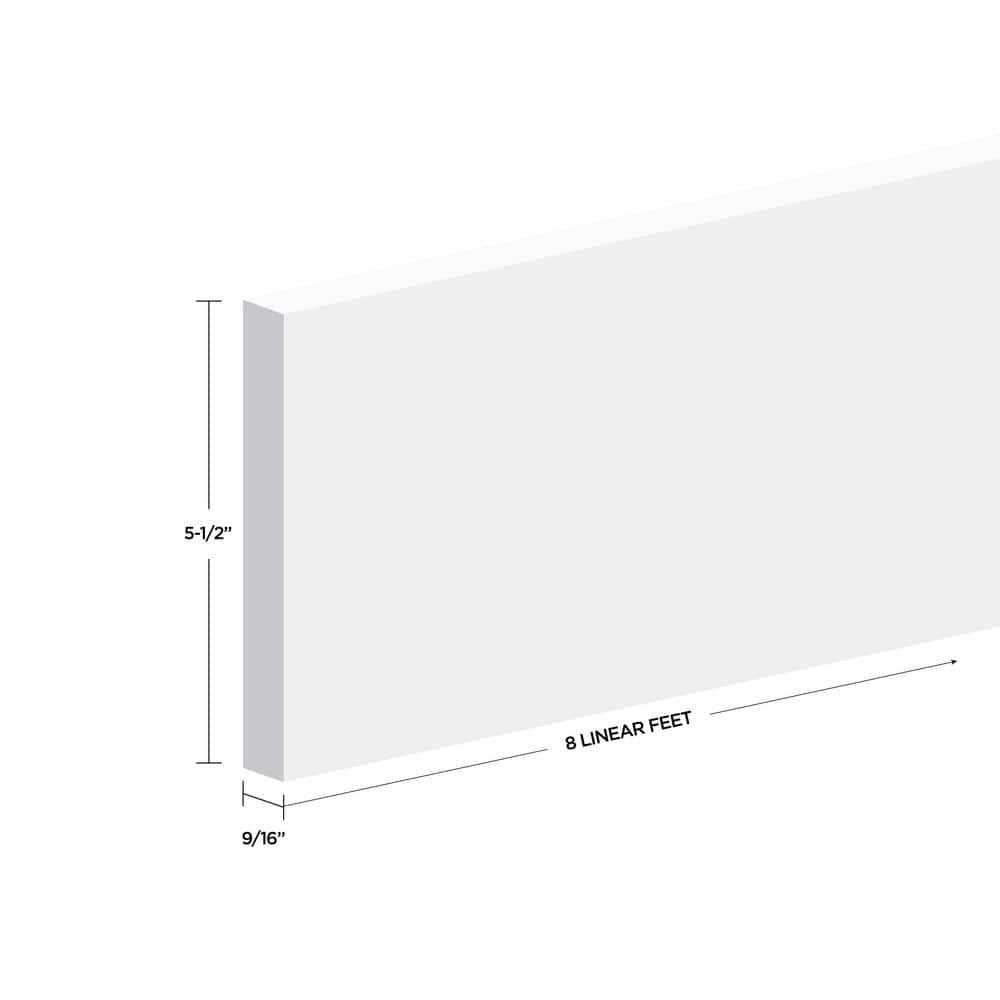 MTRIM Baseboard Prepainted 9/16 in. Height x 5.25 in. Width x Length - Zenithce