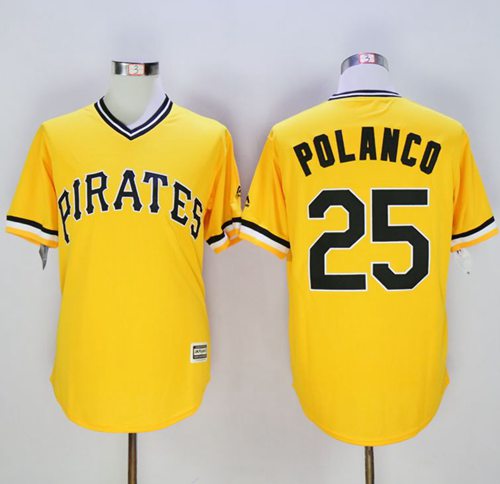 Pirates #25 Gregory Polanco Gold New Cool Base Stitched Jersey - Zenithce