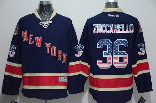 Rangers #36 Mats Zuccarello Navy Blue USA Flag Fashion Stitched Jersey - Zenithce