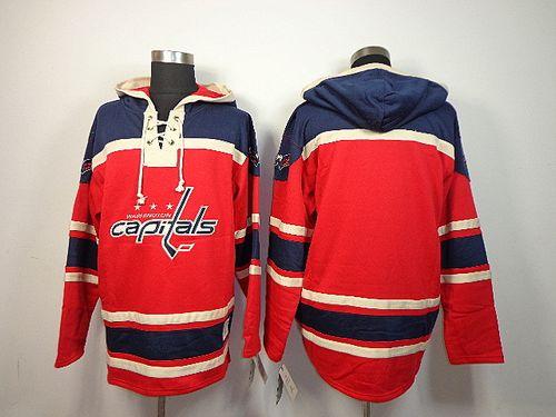 Capitals Blank Red Sawyer Hooded Sweatshirt Stitched Jersey - Zenithce