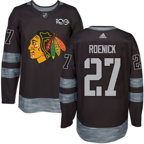 Blackhawks #27 Jeremy Roenick Black 1917-2017 100th Anniversary Stitched Jersey - Zenithce
