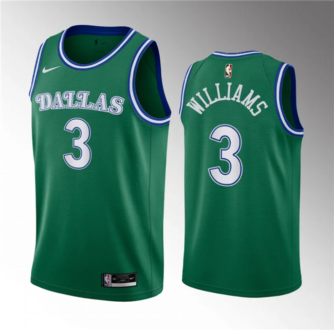 Dallas Mavericks #3 Grant Williams Green Classic Edition Stitched Jersey - Zenithce