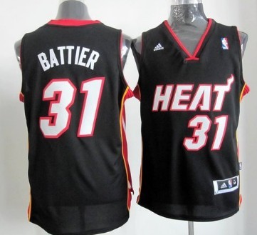 Miami Heat #31 Shane Battier Revolution 30 Swingman Black Jersey - Zenithce