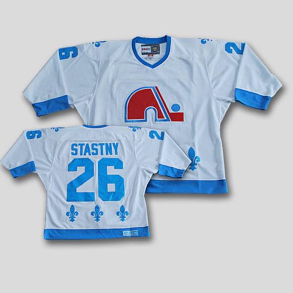 Nordiques #26 Peter Stastny Stitched CCM Throwback White Jersey - Zenithce