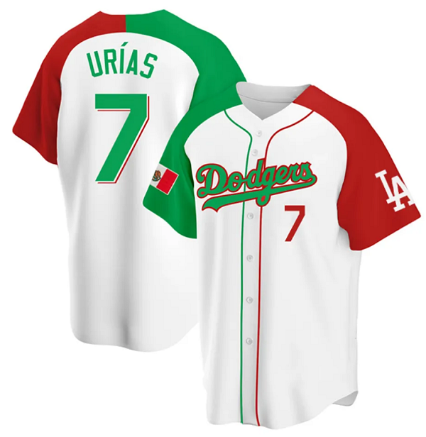Los Angeles Dodgers #7 Julio Urias White Mexican Heritage Cool Base Stitched Jersey - Zenithce