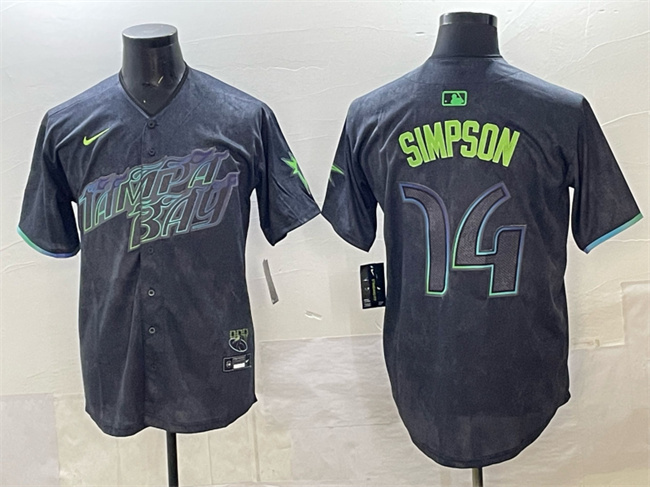 Tampa Bay Rays #14 Chandler Simpson Charcoal 2024 City Connect Limited Stitched Jersey - Zenithce