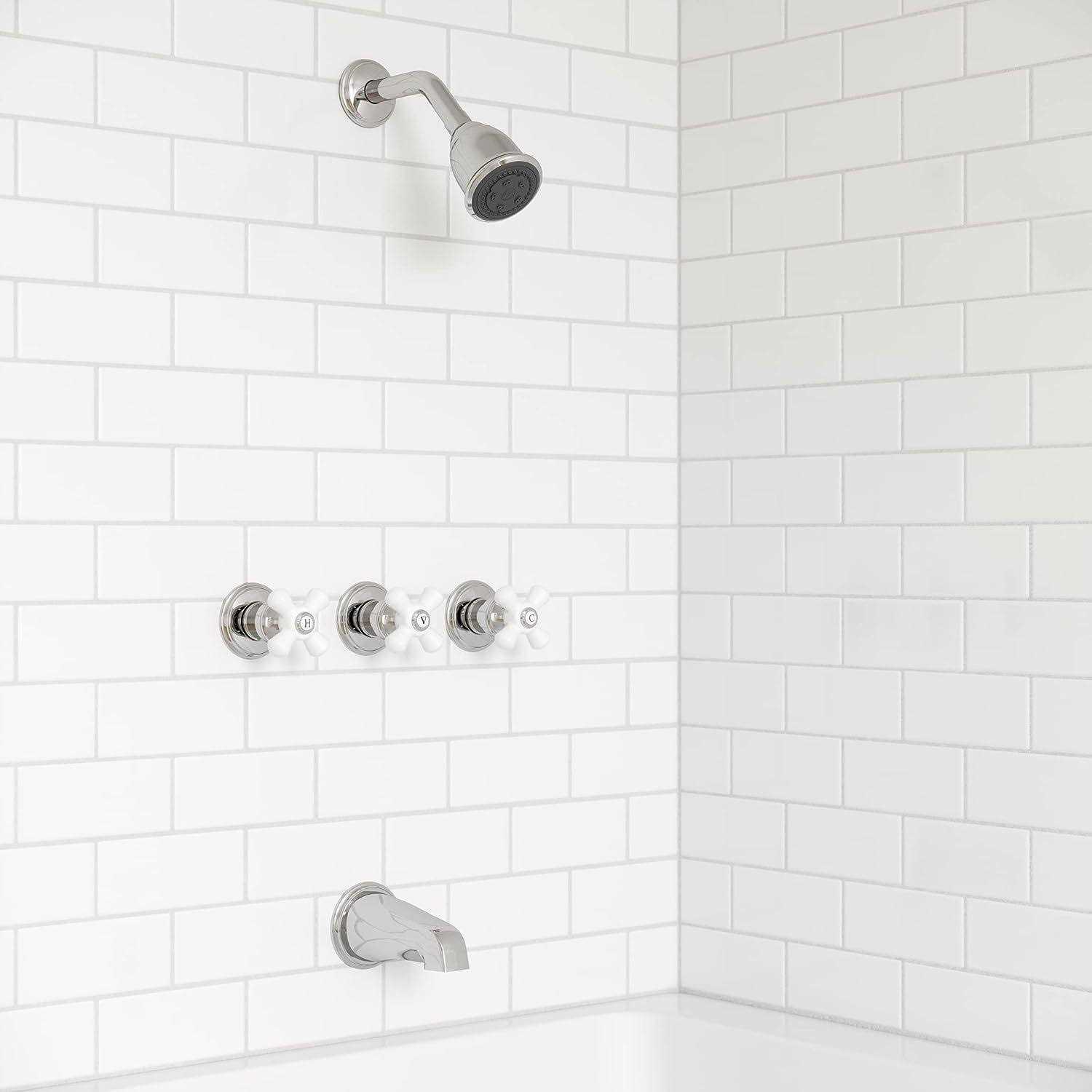 Pfister LG01-8CBC 3-Handle Tub and Shower Faucet with Cross Handles - Zenithce