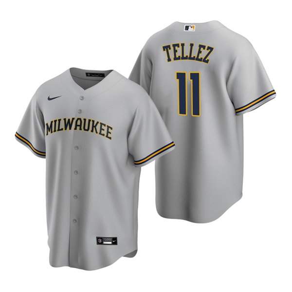 Milwaukee Brewers #11 Rowdy Tellez Gray Cool Base Stitched Jersey - Zenithce