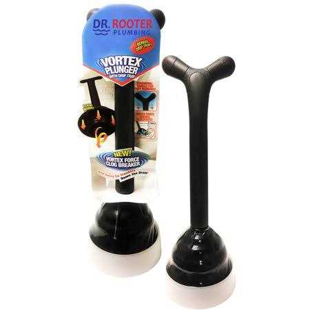 Dr Rooter Pro-Force Toilet Plunger with Plastic Handle & Stand - Zenithce