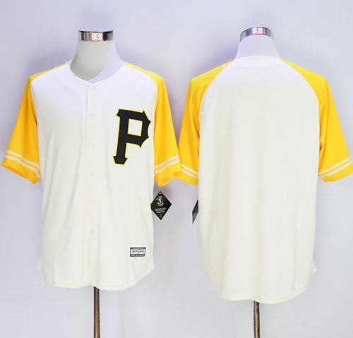 Pirates Blank Cream Gold Exclusive New Cool Base Stitched Jersey - Zenithce