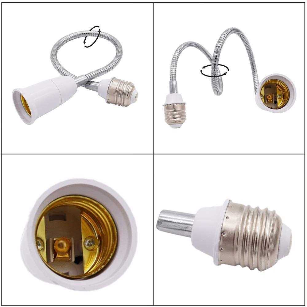 E26/E27 Light Socket Extender 4.5 Inch Extension,Adjustable Vertical 90°Horizontal 360° - Zenithce