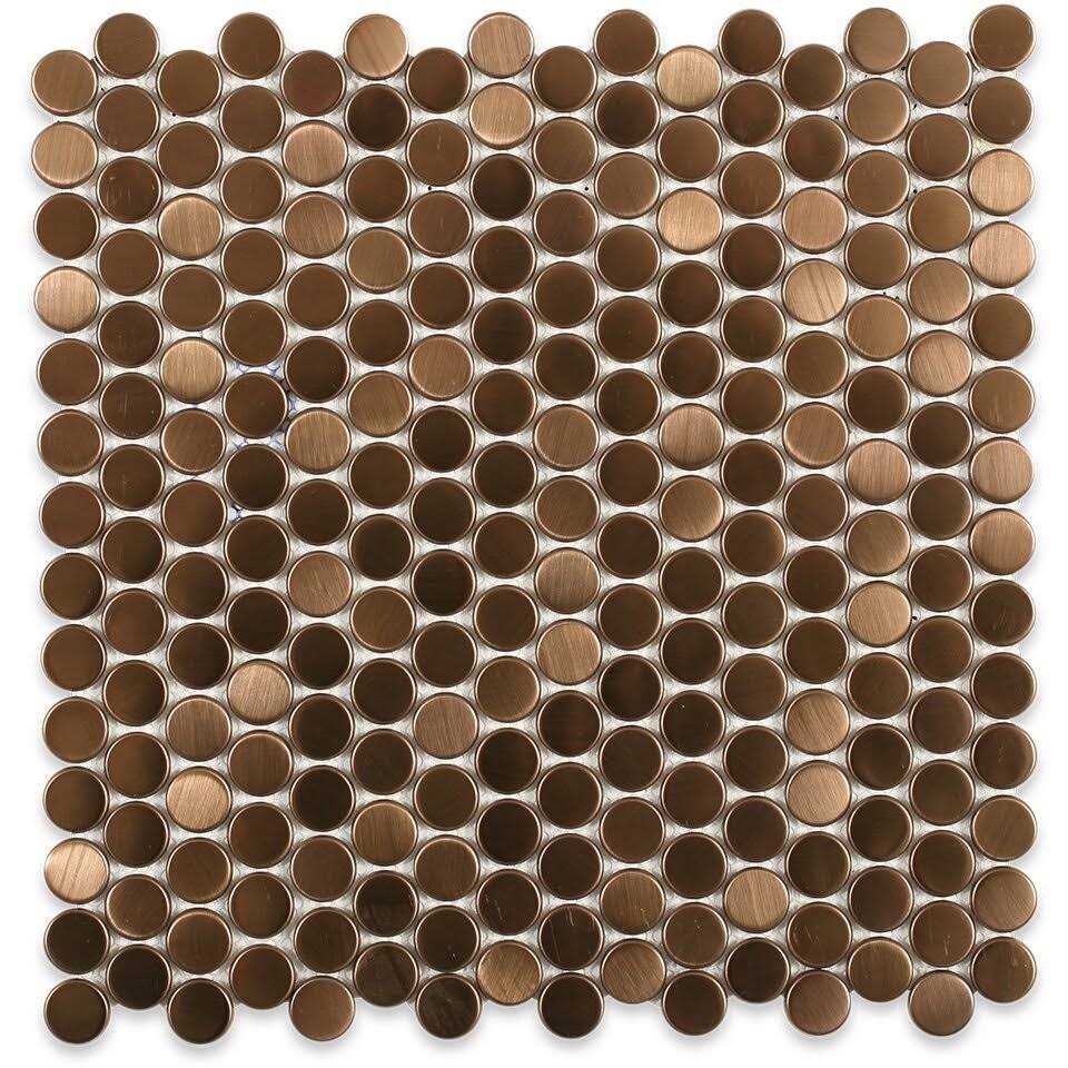 Stainless Steel 0.75 x 0.75 Stainless Steel Penny Round Mosaic Wall Tile Ivy Hill Tile - Zenithce