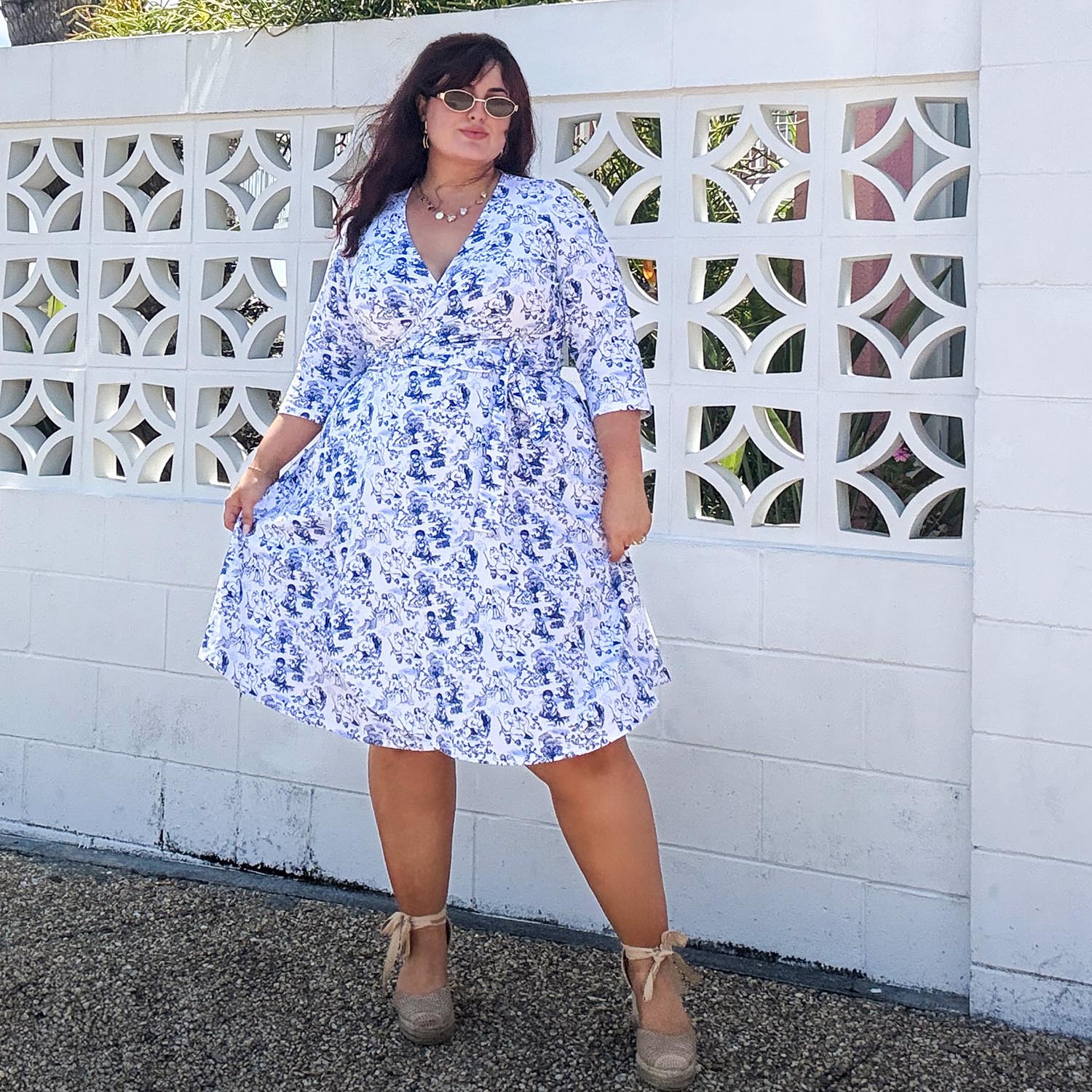 Wrap Dress - Passion au Jardin - L'Amour Bleu - Zenithce