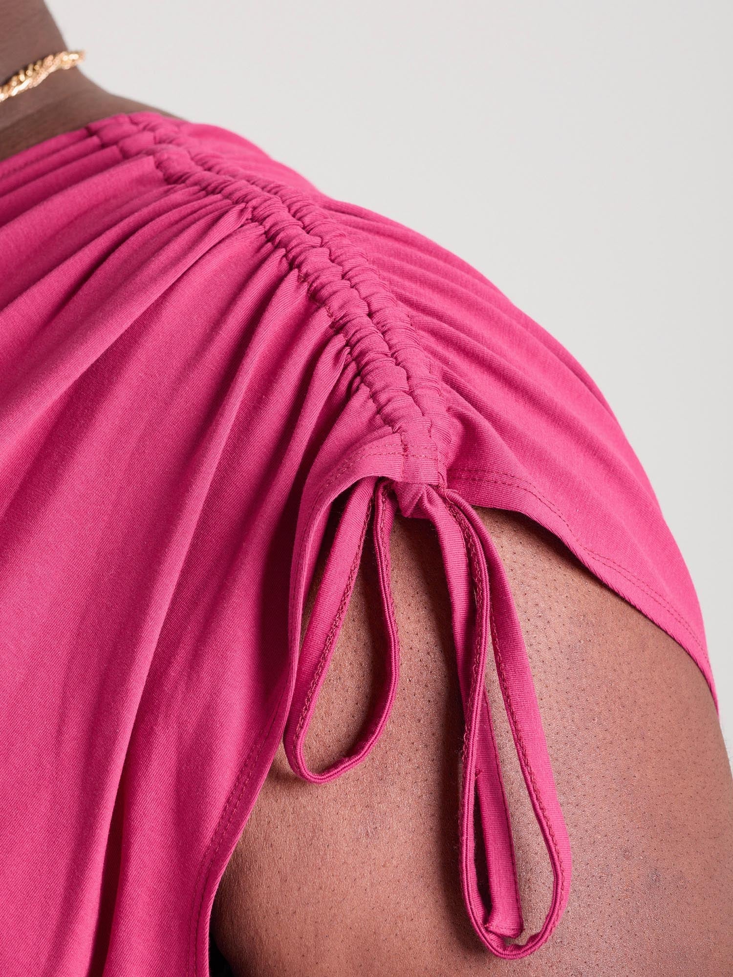 Broderie Anglaise Midi Dress - Blood Red - Zenithce