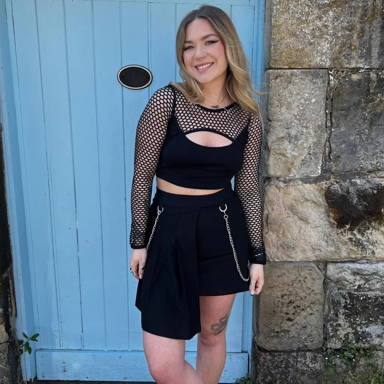 Fishnet Top - Alanis - Black - Zenithce