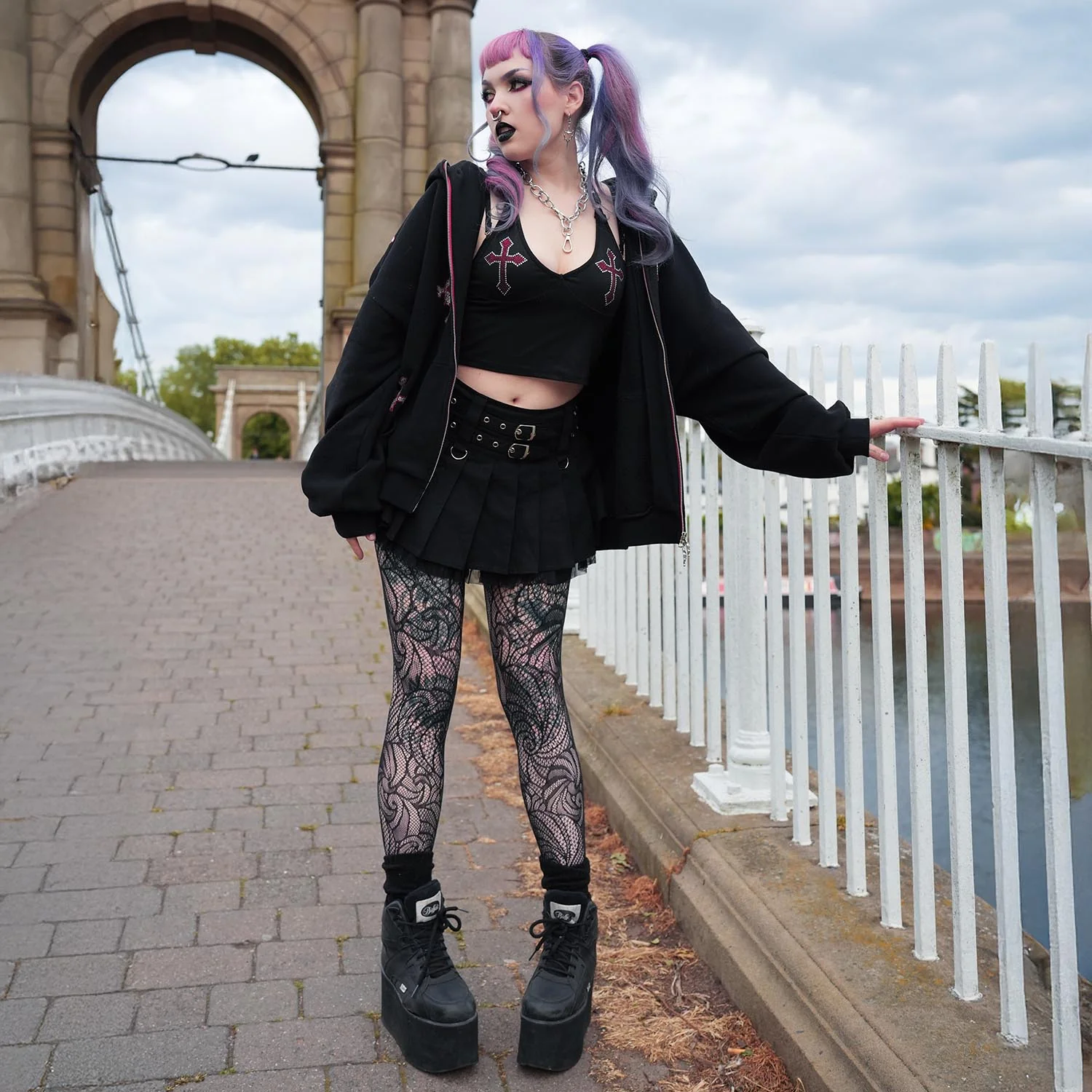 Thighs The Limit Fishnets - Timewarp - Black - Zenithce