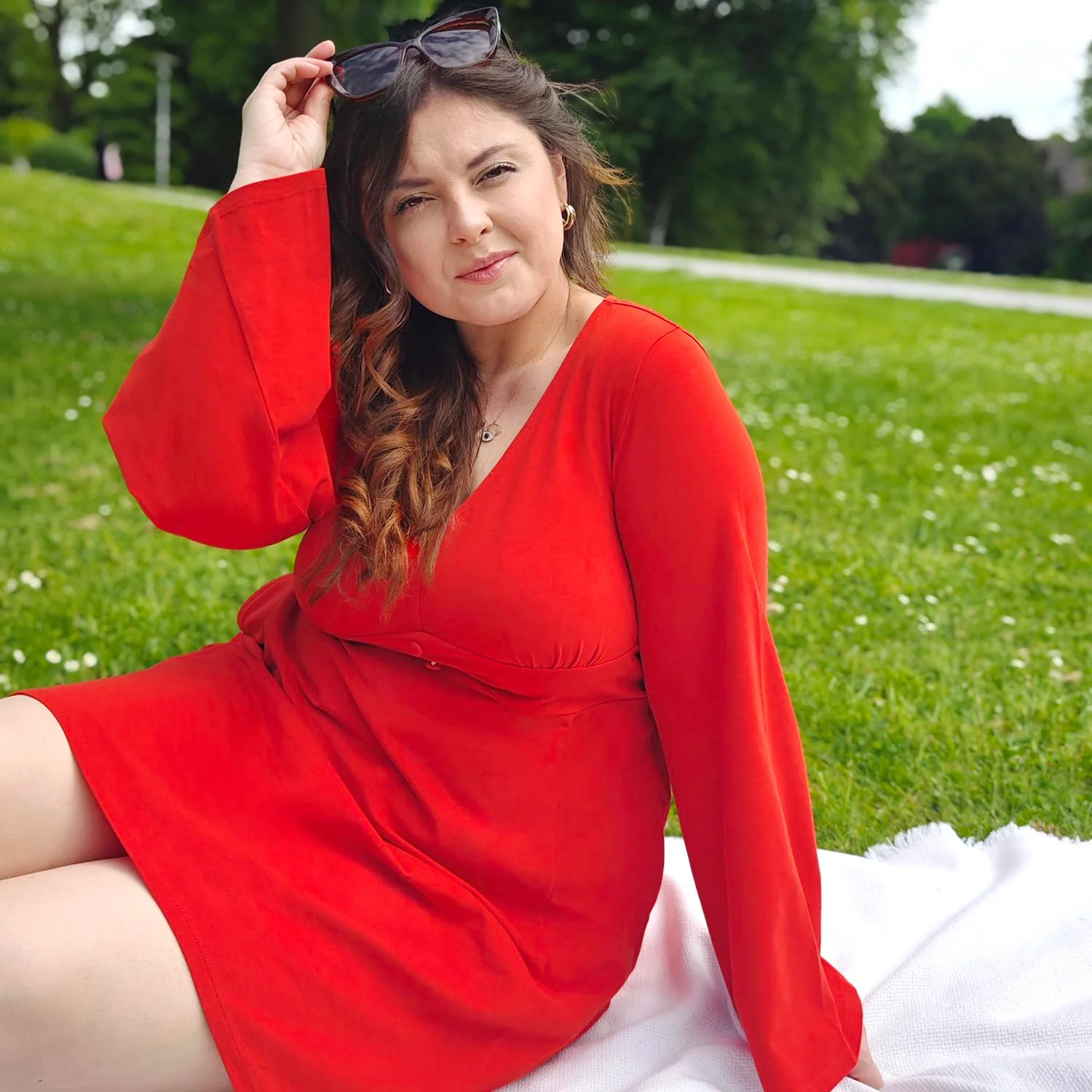 Bell Sleeve Mini Dress - Sangria - Zenithce