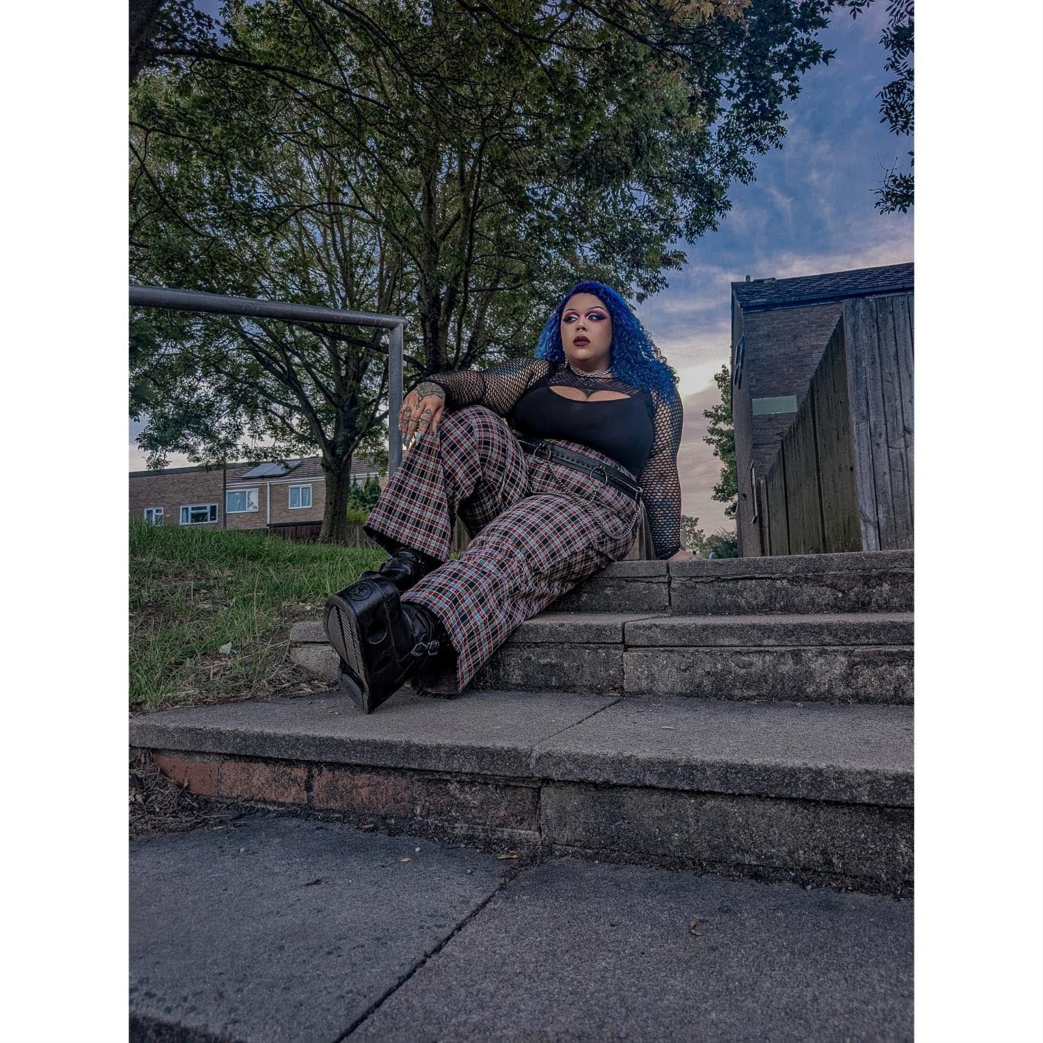 Plaid Wide-Leg Trousers - Bonnie - Zenithce