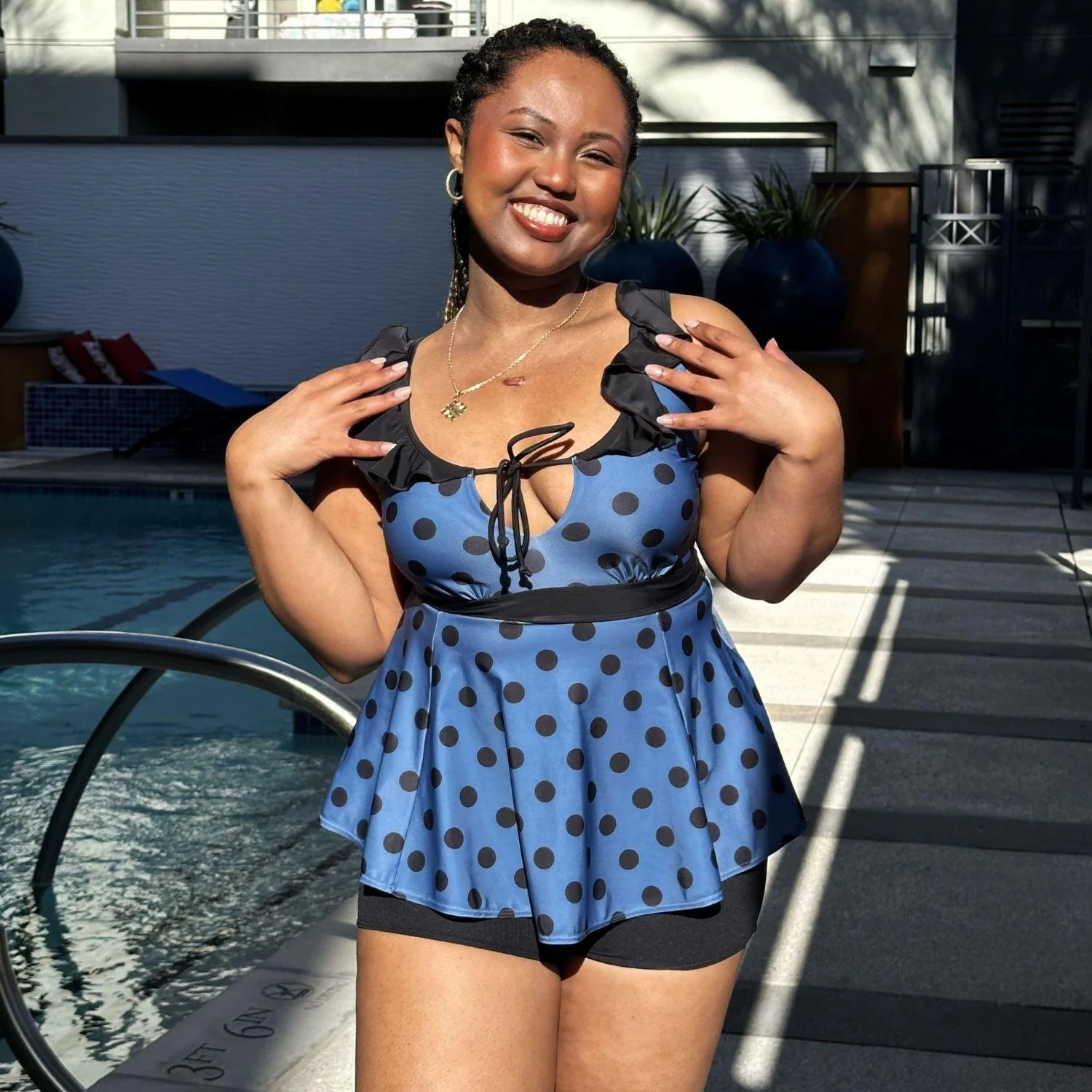 Beam Me Up Tankini Top - Polka - Zenithce