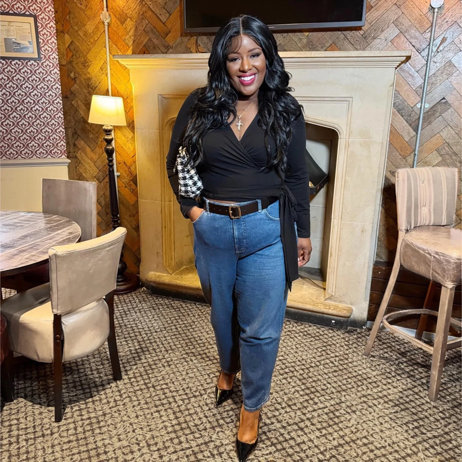 Organic Cotton Wrap Top - Black - Zenithce