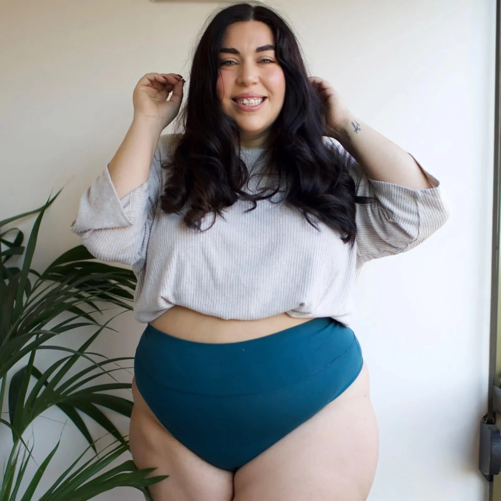 Organic Cotton Cheeky High Leg Knickers - Aurora - Zenithce