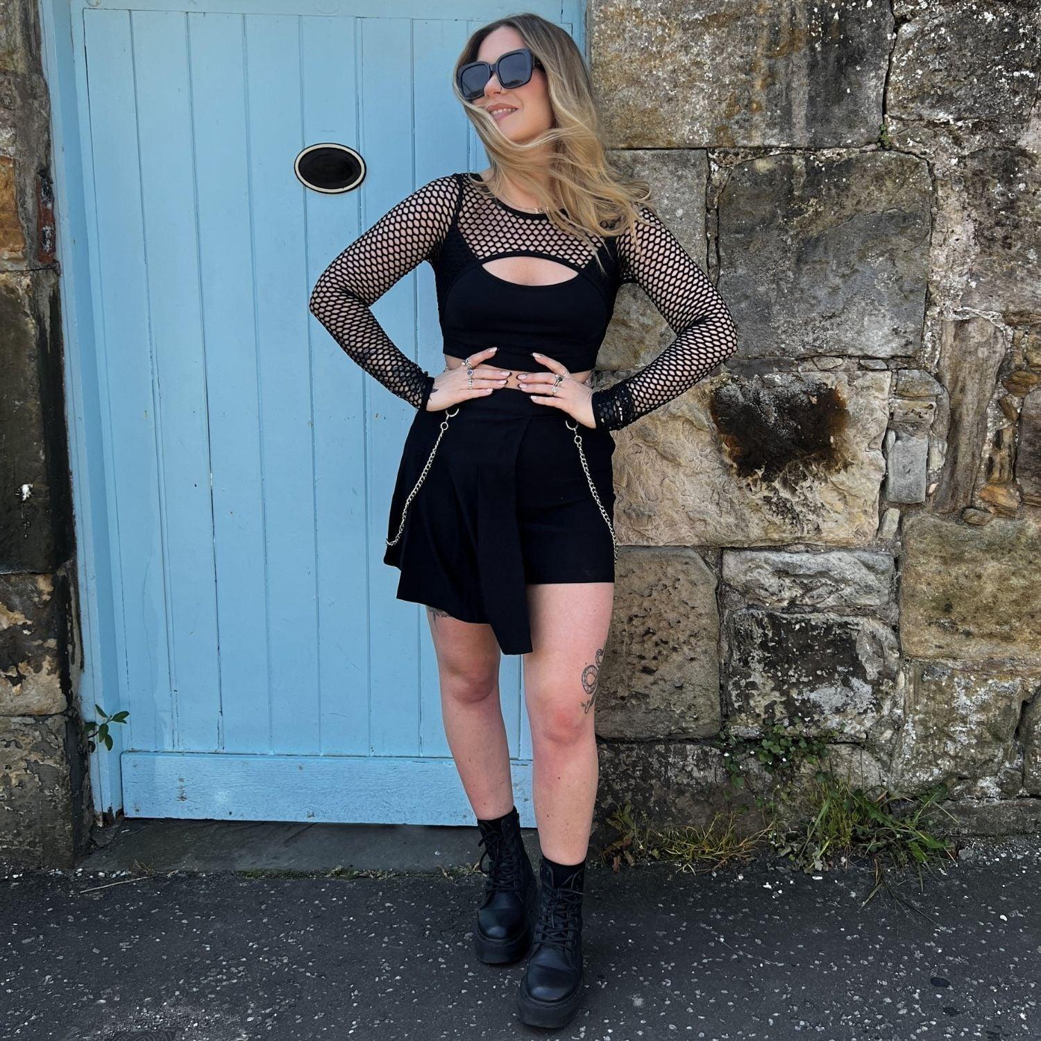 Fishnet Top - Alanis - Black - Zenithce