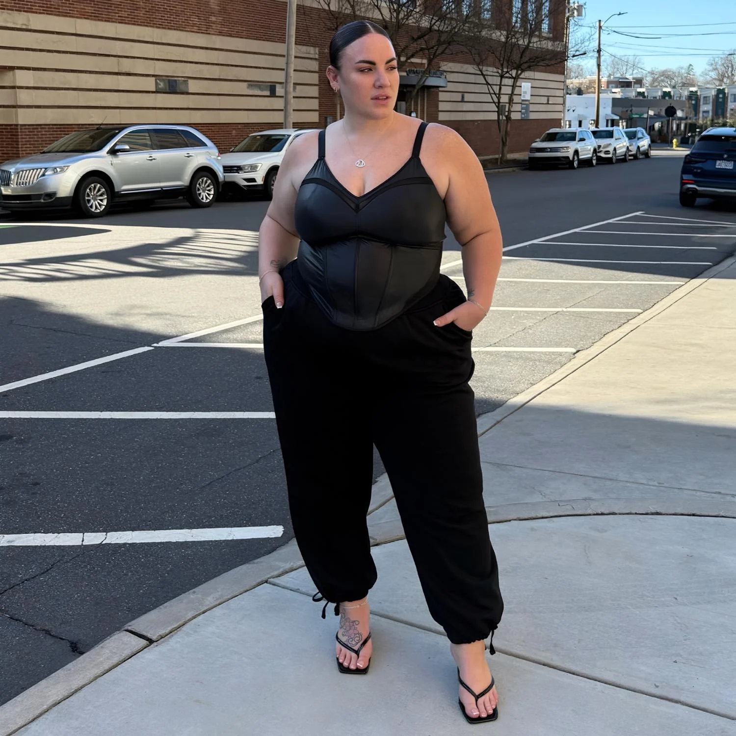 Organic Cotton Adjustable Joggers - Black - Zenithce