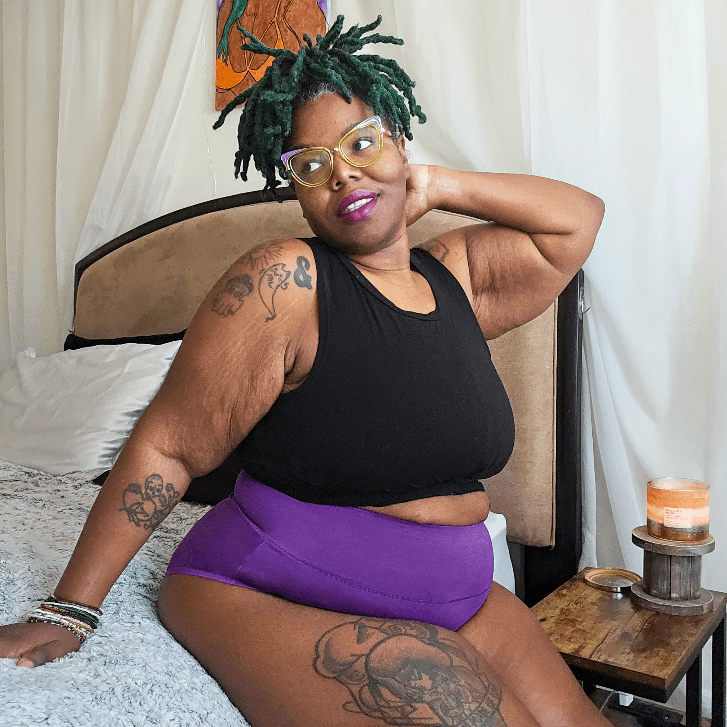 Organic Cotton Full Brief Knickers - Grape Escape - Zenithce