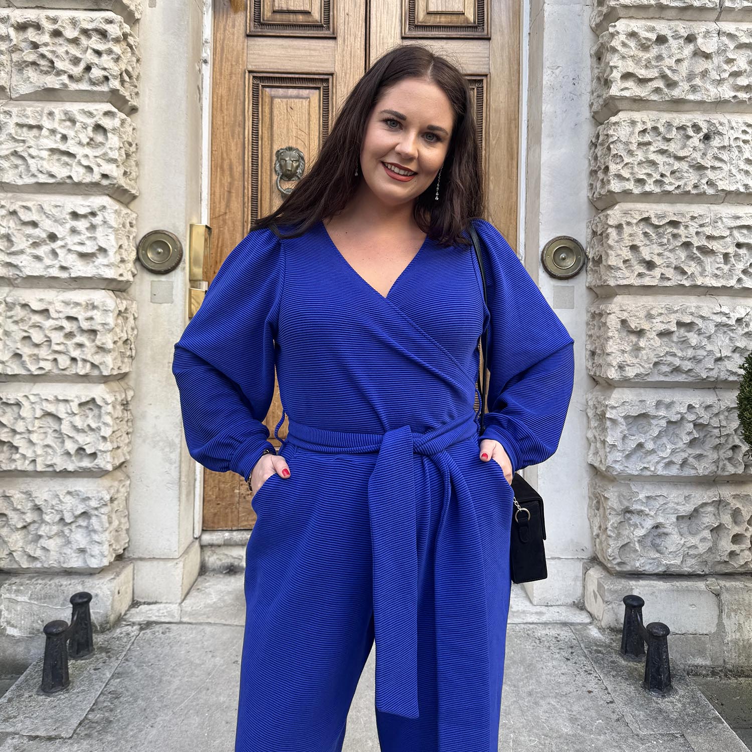 Ottoman Long Sleeve Wrap Jumpsuit - Aretha - Zenithce