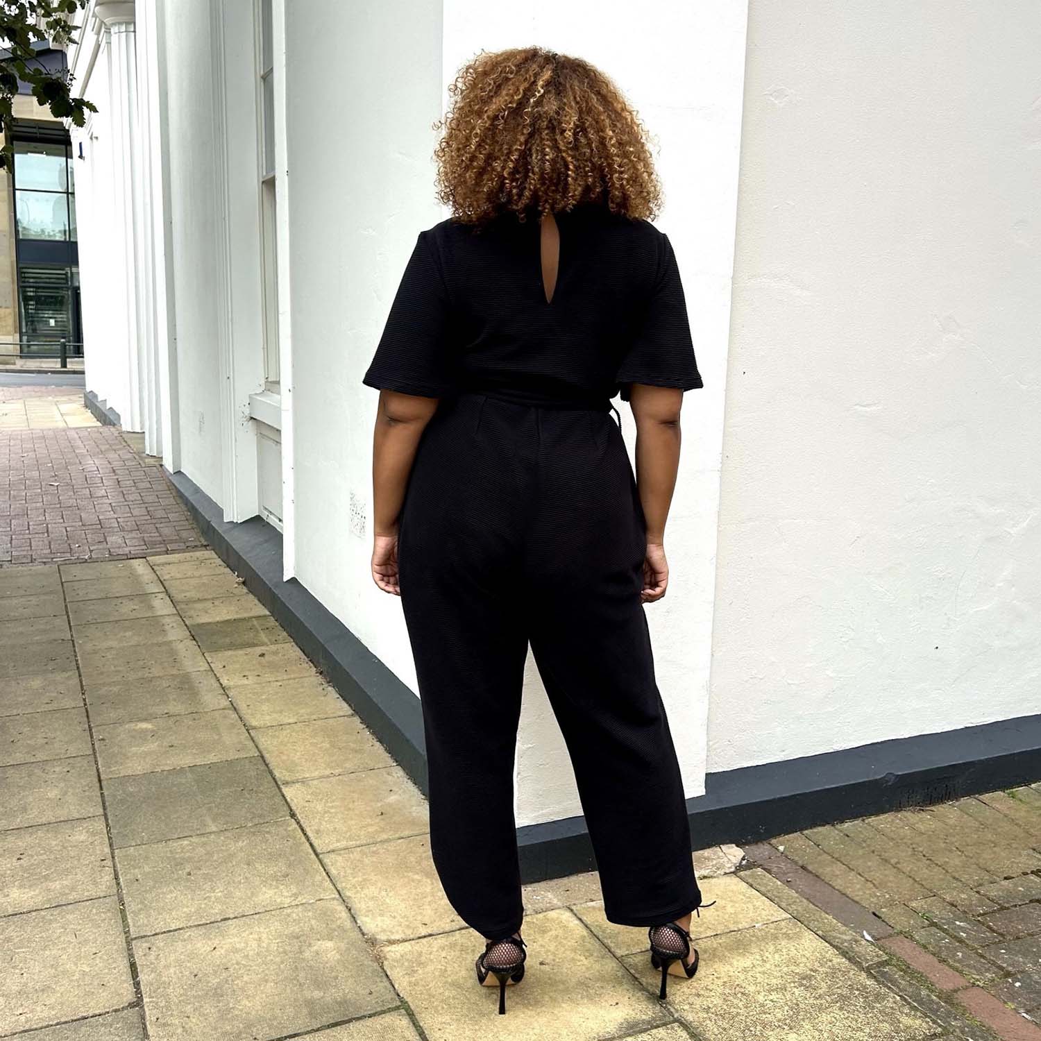 Ottoman Wrap Jumpsuit - Black - Zenithce