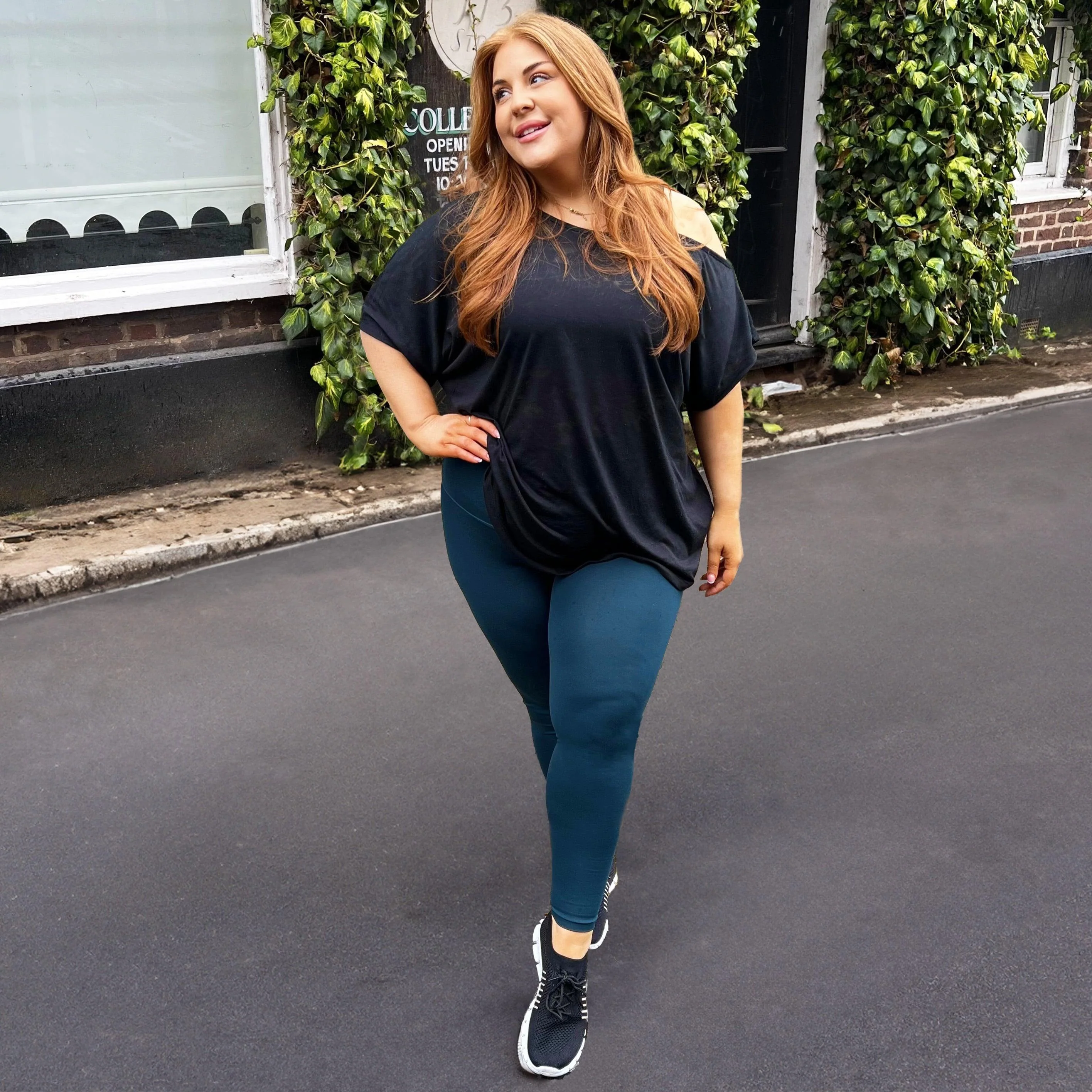 Debbie Off Shoulder Tee - Black - Zenithce