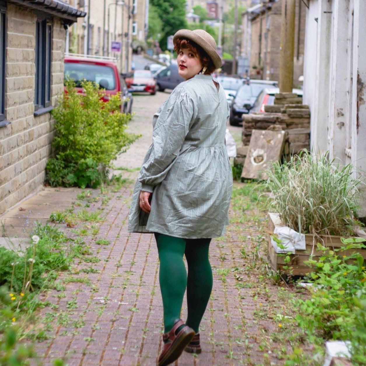 80 Denier Tights - Hit the Bottle Green - Zenithce