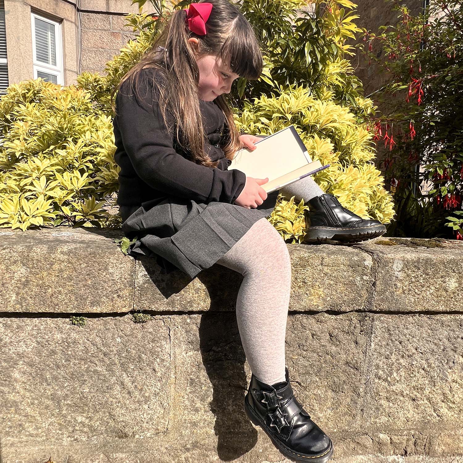 Kids Cotton Tights - Marl Grey - Zenithce