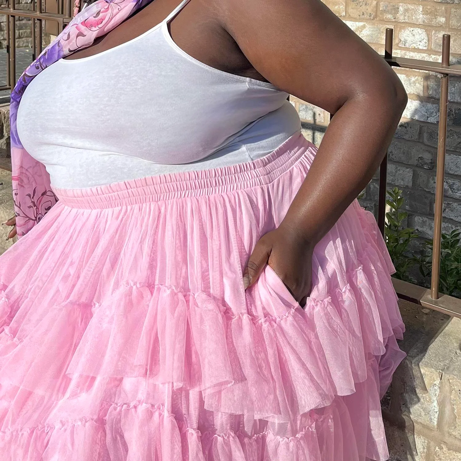 Mesh Skirt - Flushing Pink - Zenithce