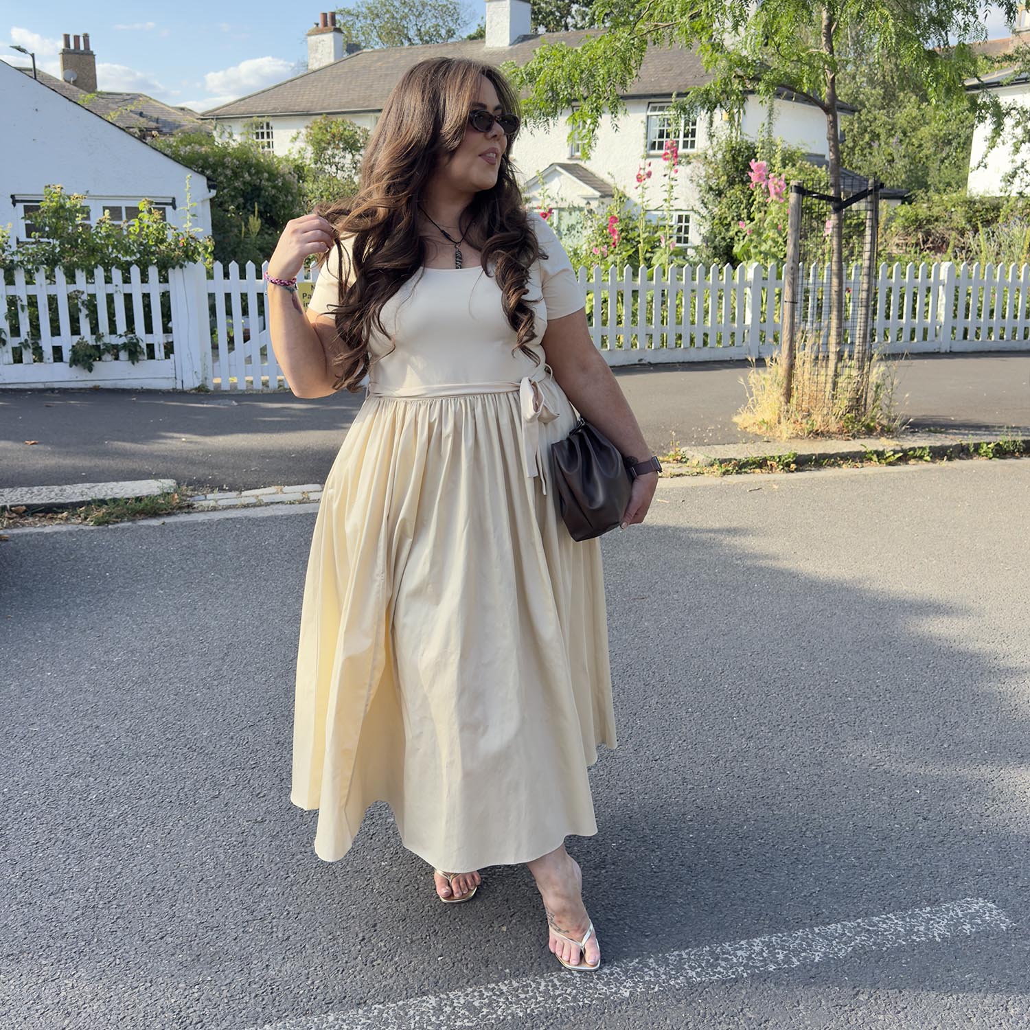 Midaxi Tee Poplin Dress - Oatmeal - Zenithce