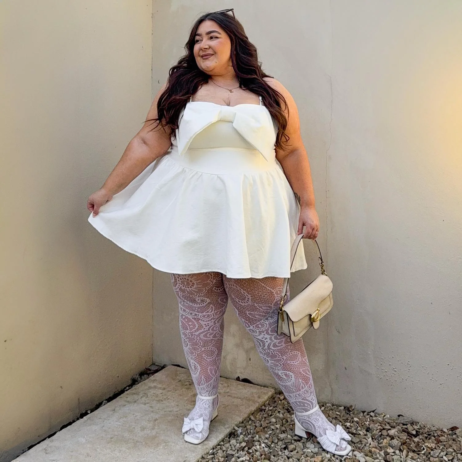 Botanical Fishnets - White - Zenithce