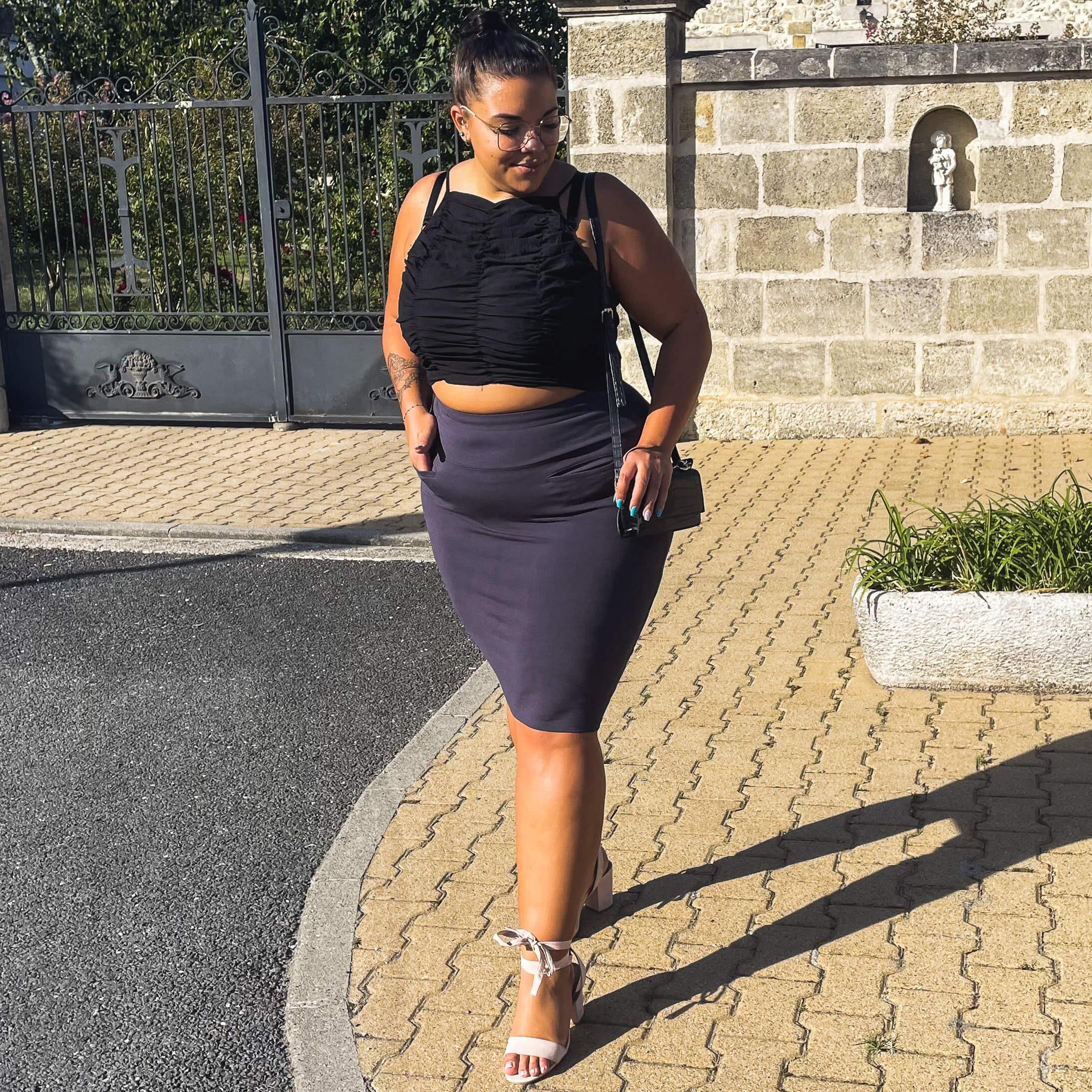 Pencil Skirt - Slate Grey - Zenithce