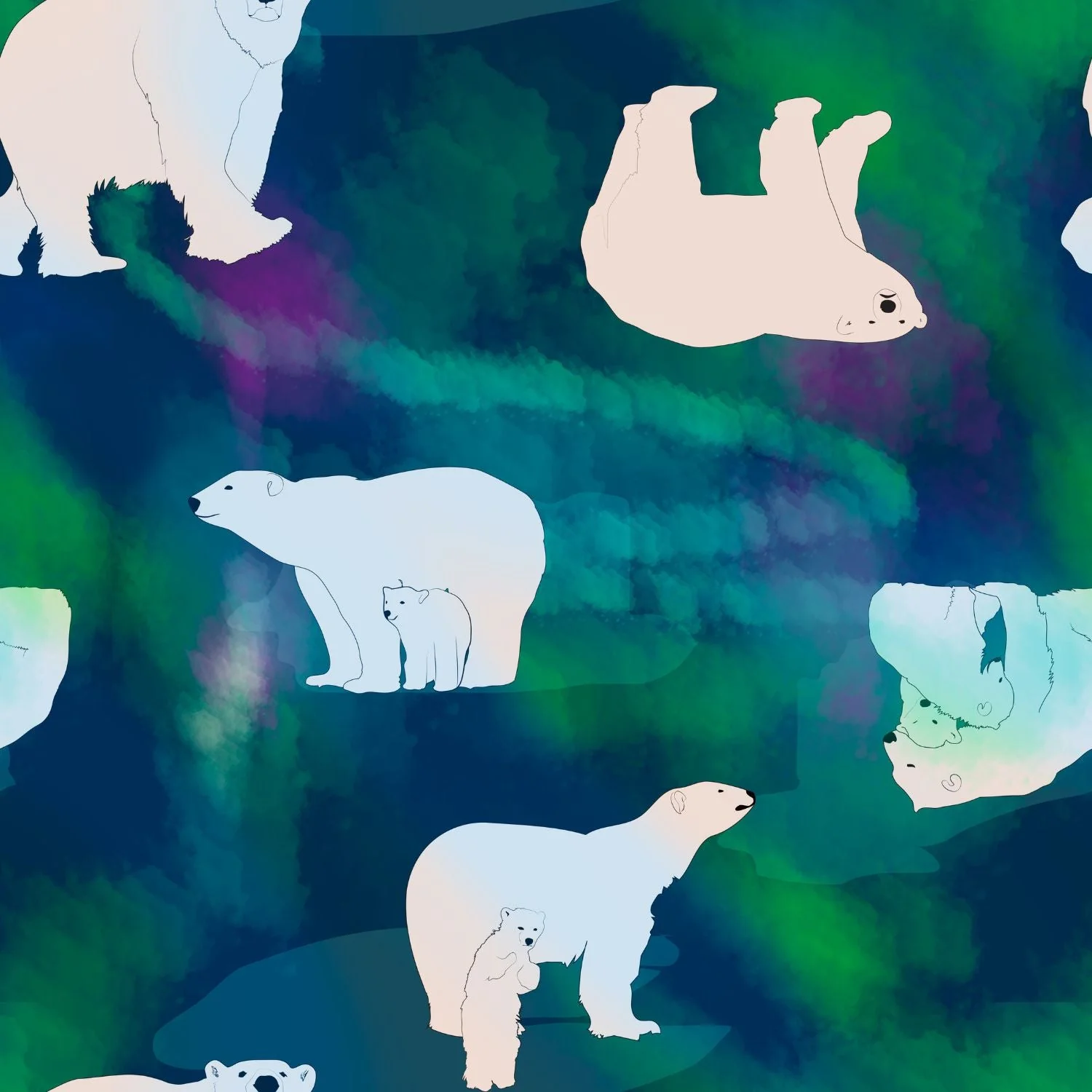 Organic Cotton PJ Top - Polar Bears - Zenithce
