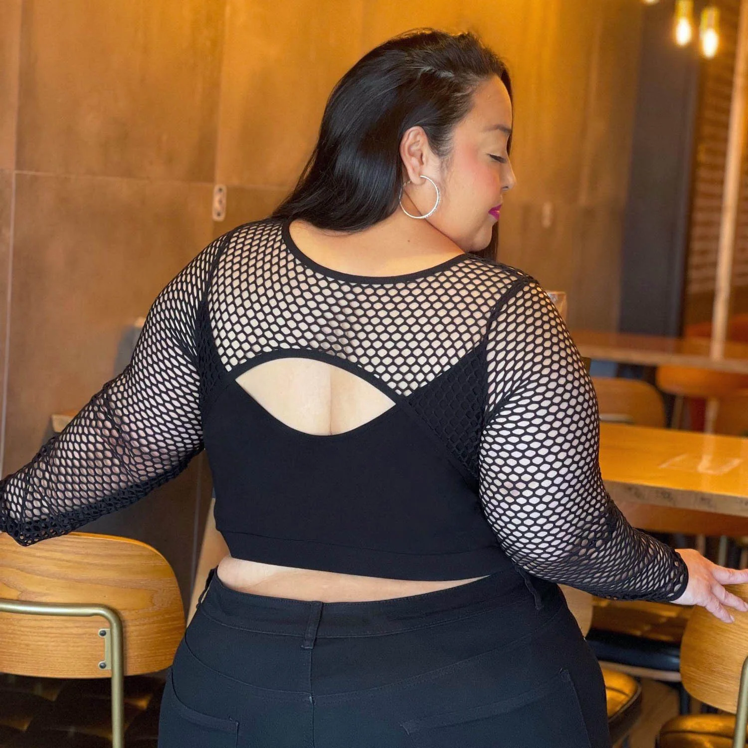 Fishnet Top - Alanis - Black - Zenithce