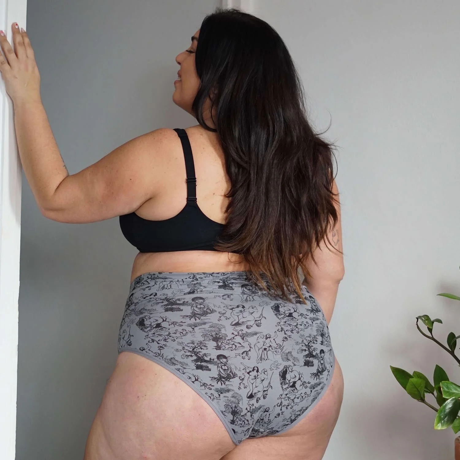 Organic Cotton Full Brief Knickers - Passion au Jardin - L'Amour Noir - Zenithce