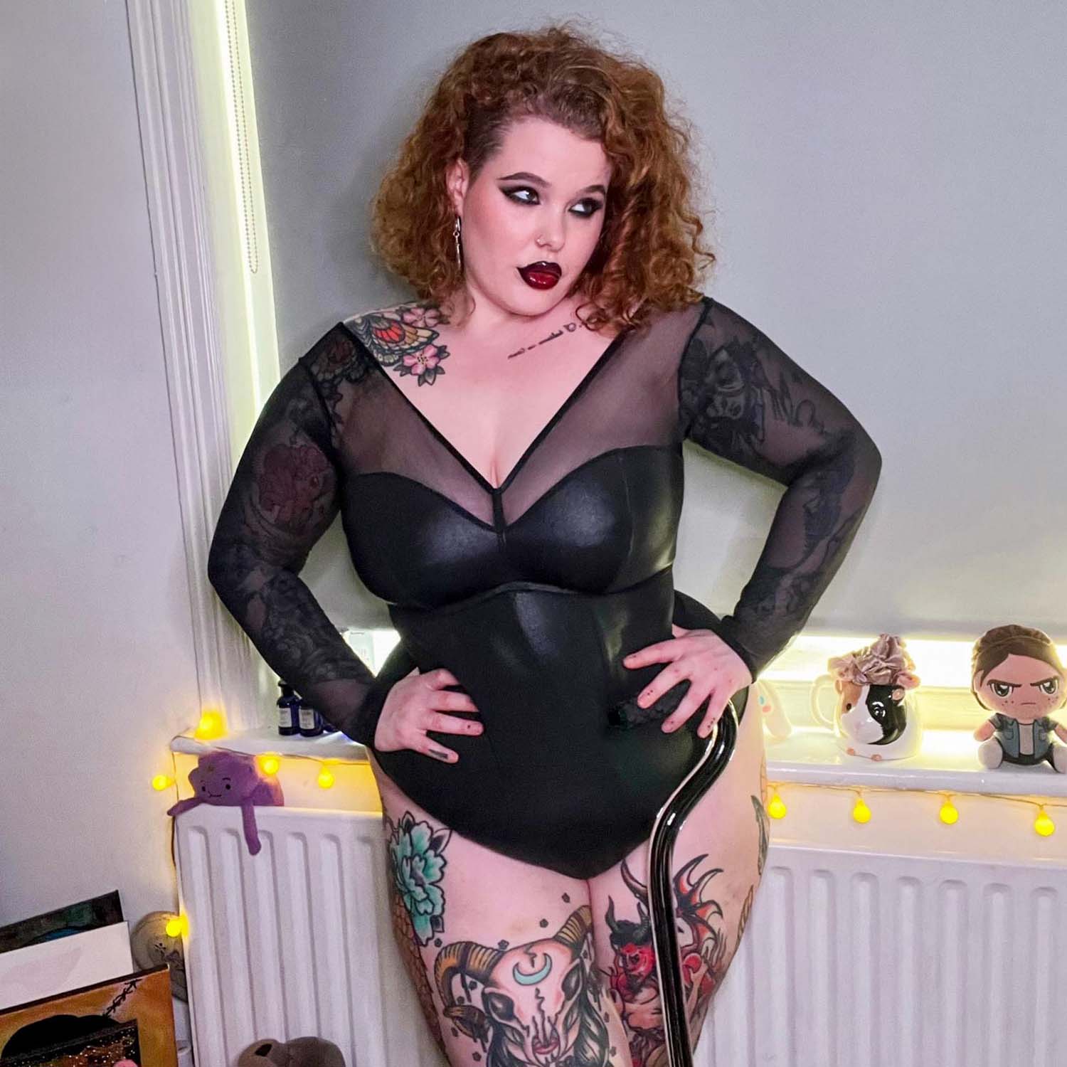 Siren Faux Leather Bodysuit - Zenithce