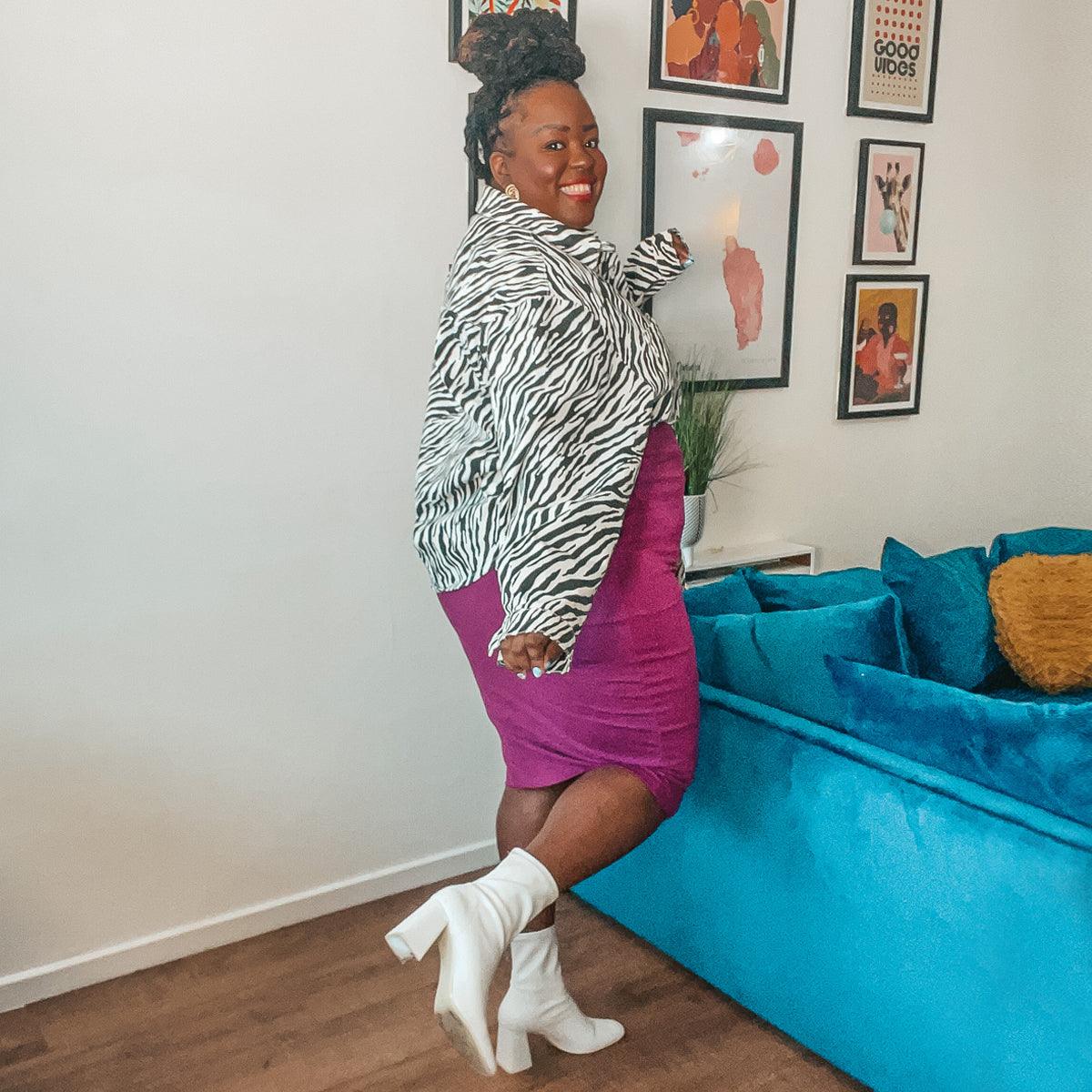 Pencil Skirt - Figgy Pudding - Zenithce