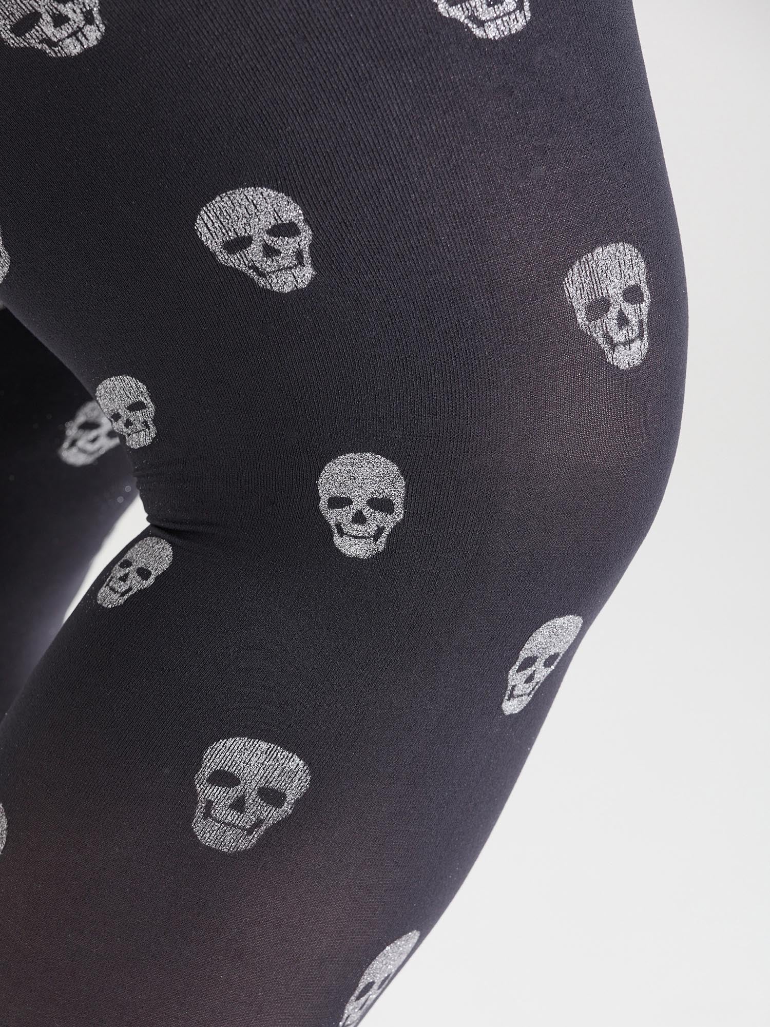 Pattern Tights - Sparkle Skulls - Zenithce