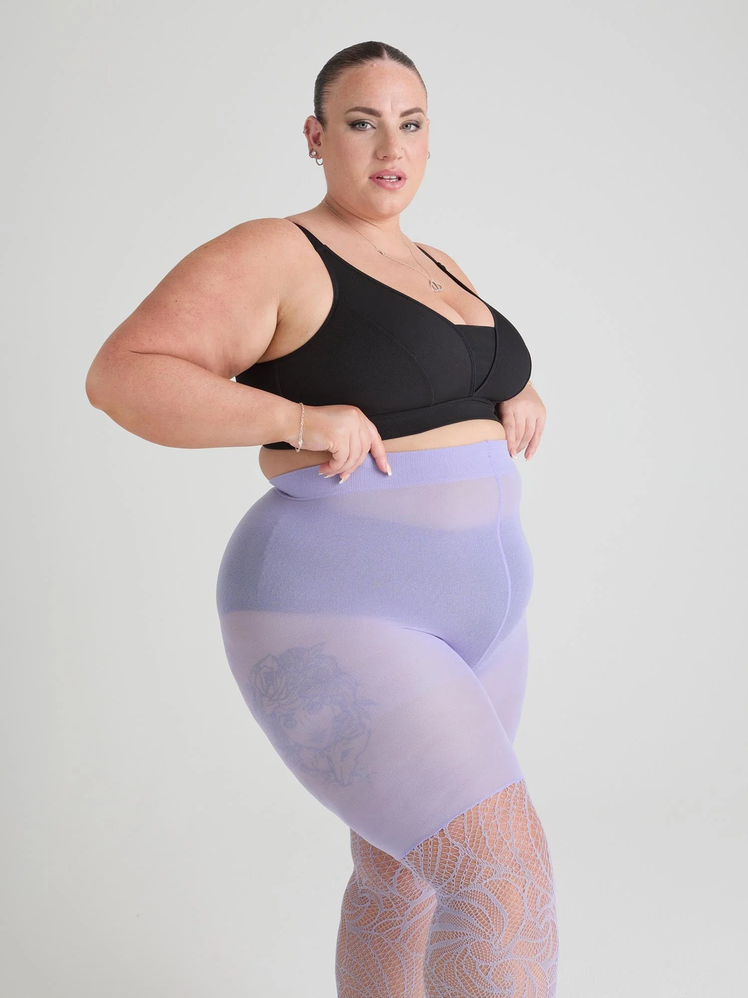 Thighs the Limit Fishnets - Timewarp - Periwinkle - Zenithce