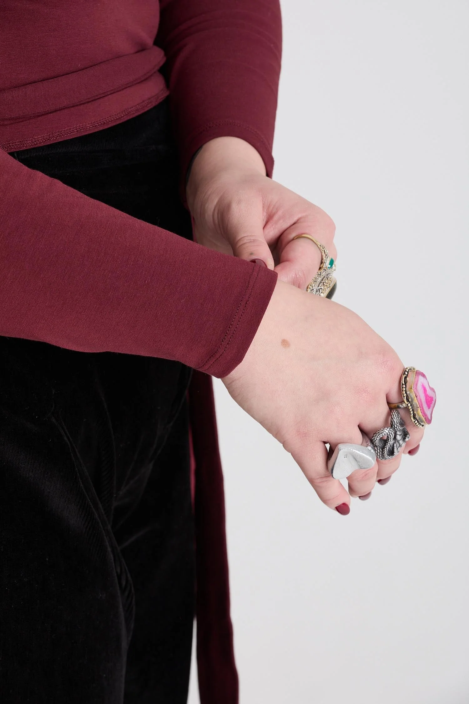 Organic Cotton Wrap Top - Roast - Zenithce